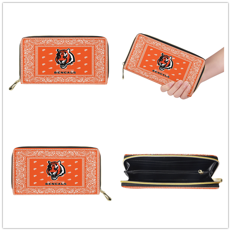 Cincinnati Bengals PU Leather Zip Wallet 001